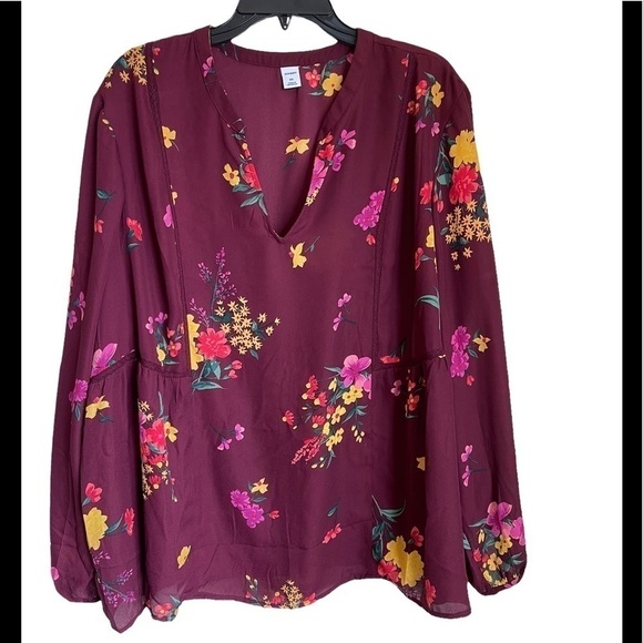 NWT- Old Navy Floral Blouse. Size XXL - Picture 1 of 6